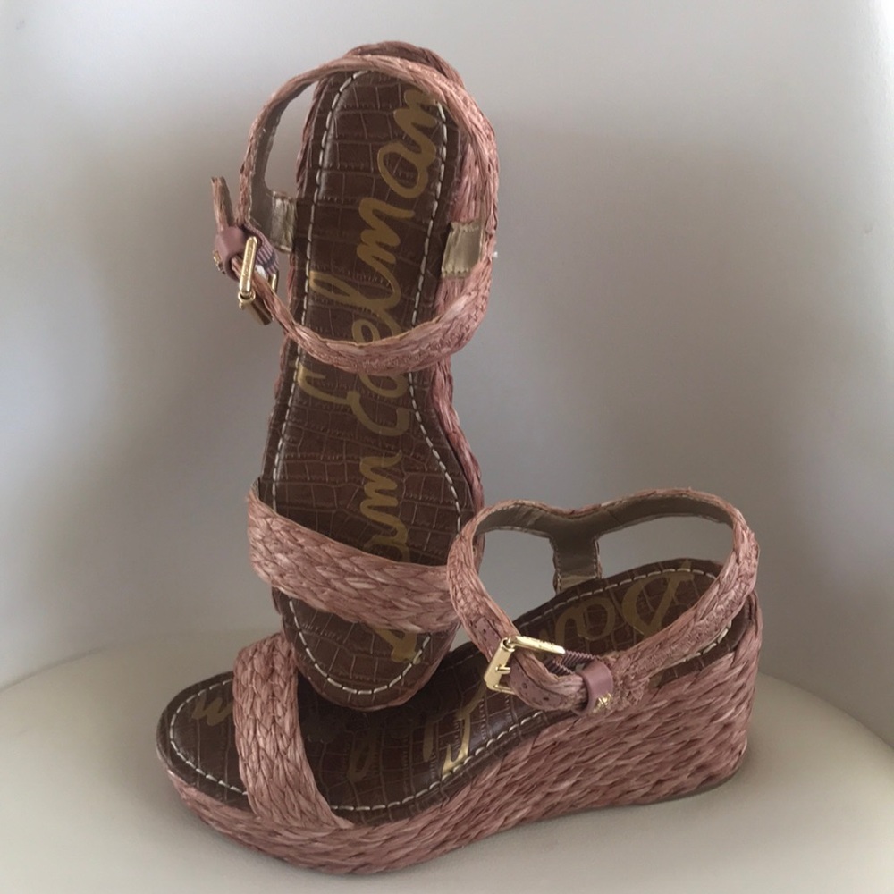 Sam Edelman Pink Raffia Sandals